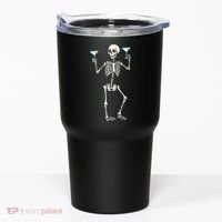 Funny Halloween Skeleton Drinking Martini Cocktail Tumbler thumb 0
