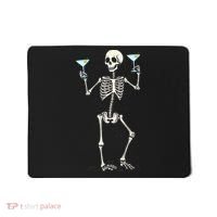 Funny Halloween Skeleton Drinking Martini Cocktail Mousepad thumb 0