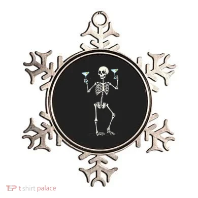 Funny Halloween Skeleton Drinking Martini Cocktail Ornament
