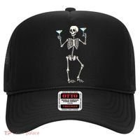 Funny Halloween Skeleton Drinking Martini Cocktail Hat thumb 0