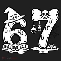 Funny Halloween Six Seven 67 Meme 6-7 Beanie thumb 2