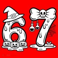 Funny Halloween Six Seven 67 Meme 6-7 Santa Hat thumb 1