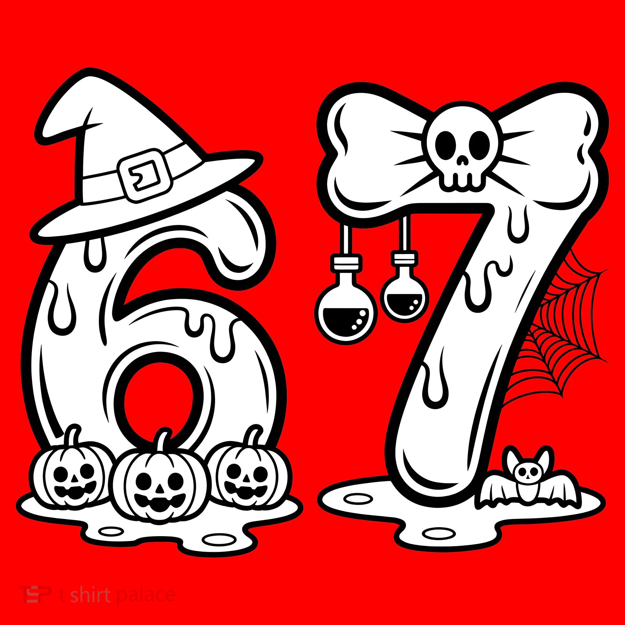Funny Halloween Six Seven 67 Meme 6-7 Santa Hat
