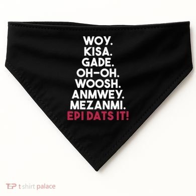 Funny Haitian Sayings Haiti Pride USA-Made Doggie Bandana