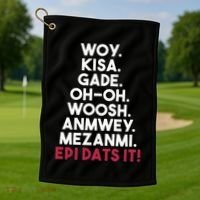 Funny Haitian Sayings Haiti Pride Golf Towel thumb 1