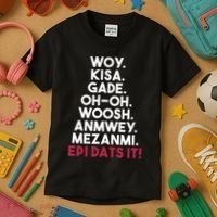 Funny Haitian Sayings Haiti Pride Kids T-Shirt thumb 3