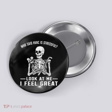 Funny Hvac Tech Ac Repairman Technician Button