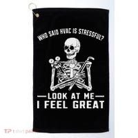 Funny Hvac Tech Ac Repairman Technician Golf Towel thumb 0