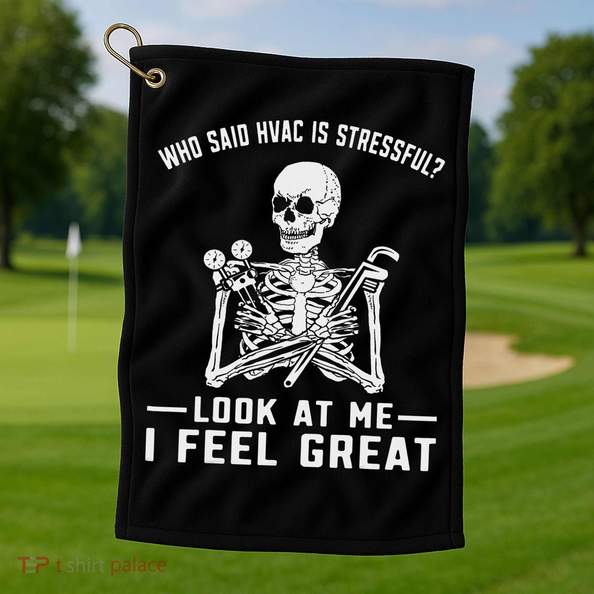 Funny Hvac Tech Ac Repairman Technician Golf Towel