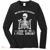 Funny Hvac Tech Ac Repairman Technician Women's Long Sleeve Shirt thumb 0