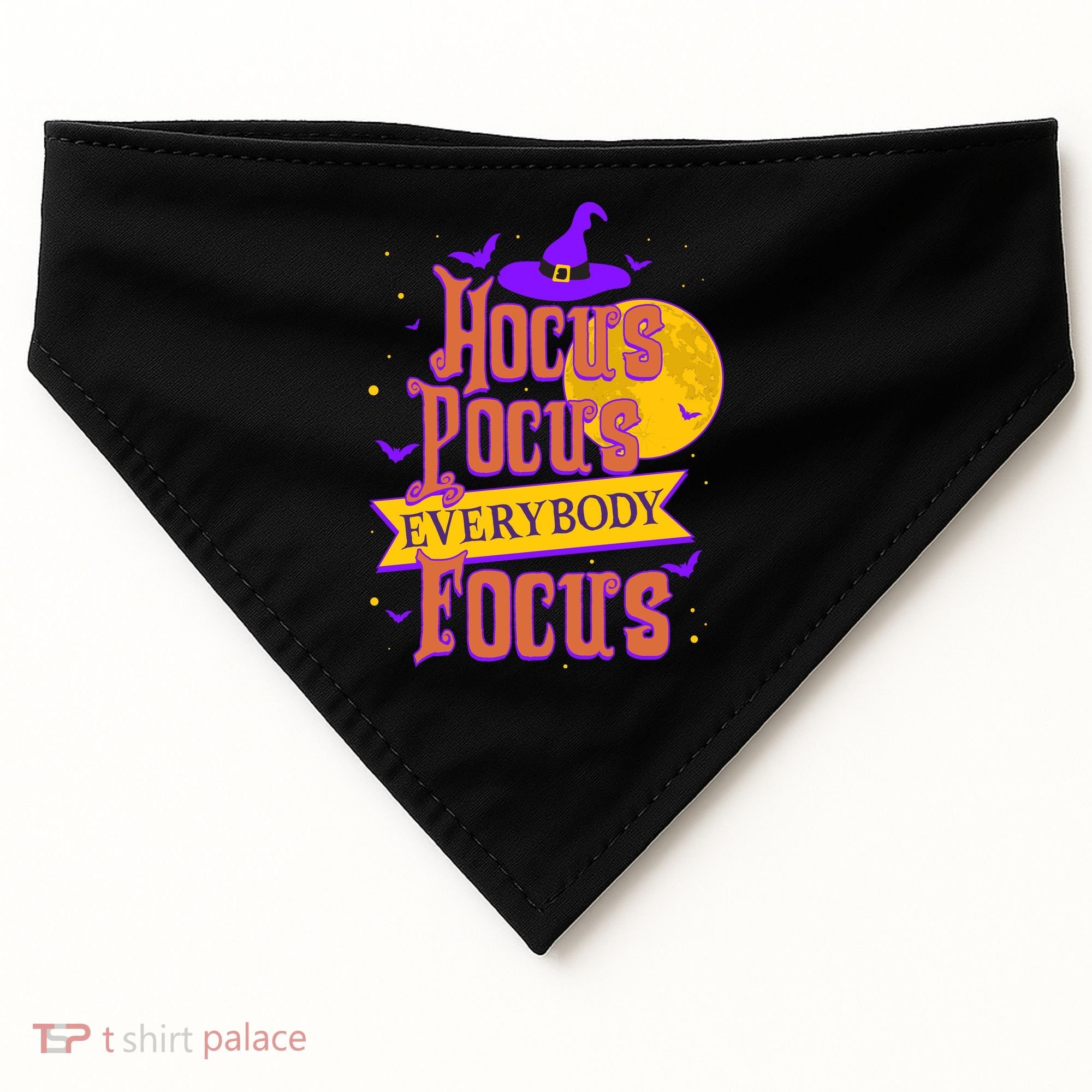 Funny Halloween Teacher Everybody Focus USA-Made Doggie Bandana