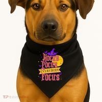 Funny Halloween Teacher Everybody Focus USA-Made Doggie Bandana thumb 1