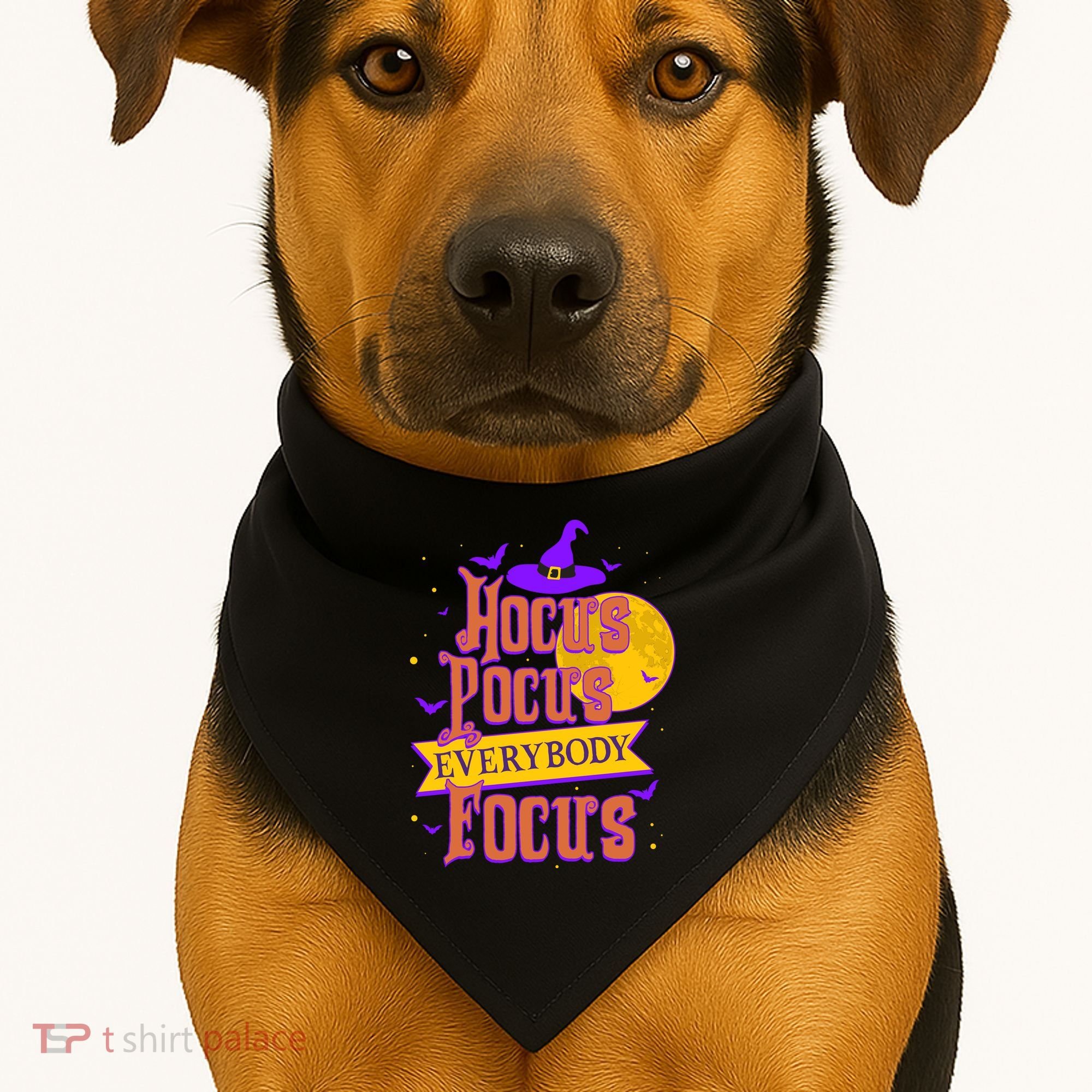 Funny Halloween Teacher Everybody Focus USA-Made Doggie Bandana