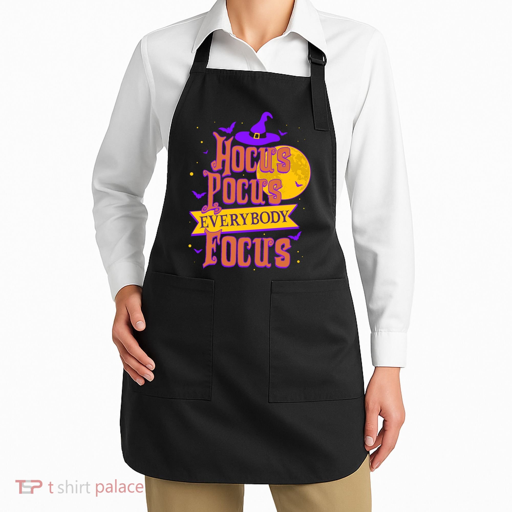 Funny Halloween Teacher Everybody Focus Apron