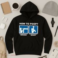 Funny How To Poop Pooping Position Hoodie thumb 3