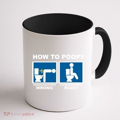 Funny How To Poop Pooping Position Coffee Mug back