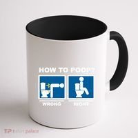 Funny How To Poop Pooping Position Coffee Mug thumb 1