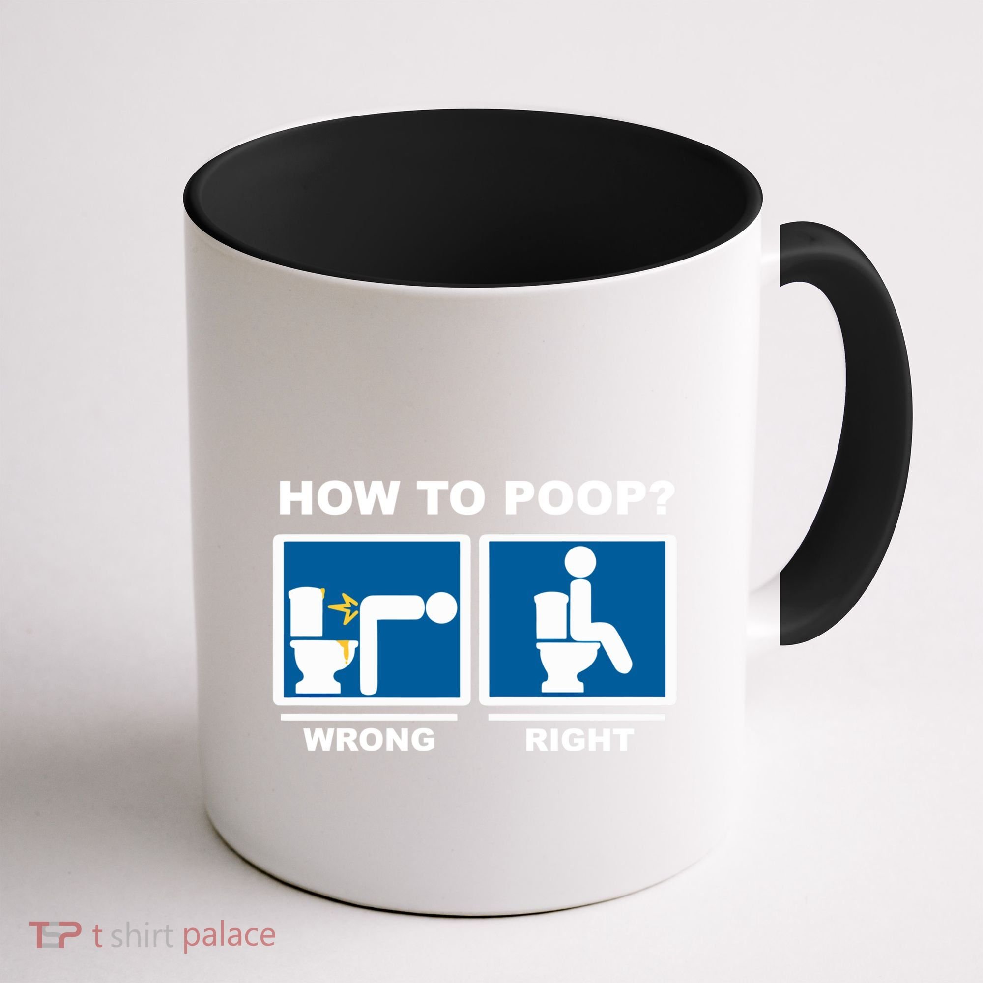 Funny How To Poop Pooping Position Coffee Mug