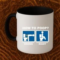 Funny How To Poop Pooping Position Coffee Mug thumb 2