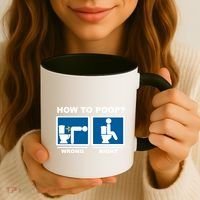 Funny How To Poop Pooping Position Coffee Mug thumb 3