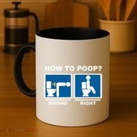 Funny How To Poop Pooping Position Coffee Mug thumb 4