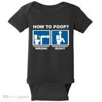 Funny How To Poop Pooping Position Baby Bodysuit thumb 0