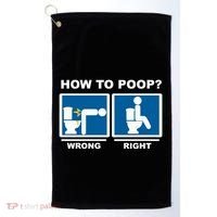 Funny How To Poop Pooping Position Golf Towel thumb 0