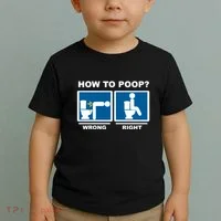 Funny How To Poop Pooping Position Toddler T-Shirt thumb 2