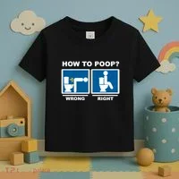 Funny How To Poop Pooping Position Toddler T-Shirt thumb 3