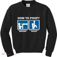 Funny How To Poop Pooping Position Kids Sweatshirt thumb 0