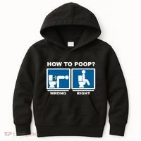Funny How To Poop Pooping Position Kids Hoodie thumb 0