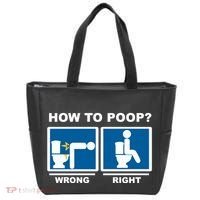Funny How To Poop Pooping Position Tote Bag thumb 0