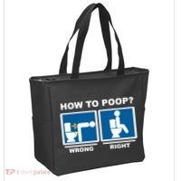 Funny How To Poop Pooping Position Tote Bag thumb 2
