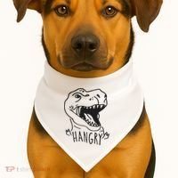 Funny Hangry T Rex Dinosaur Lover Gift USA-Made Doggie Bandana thumb 1