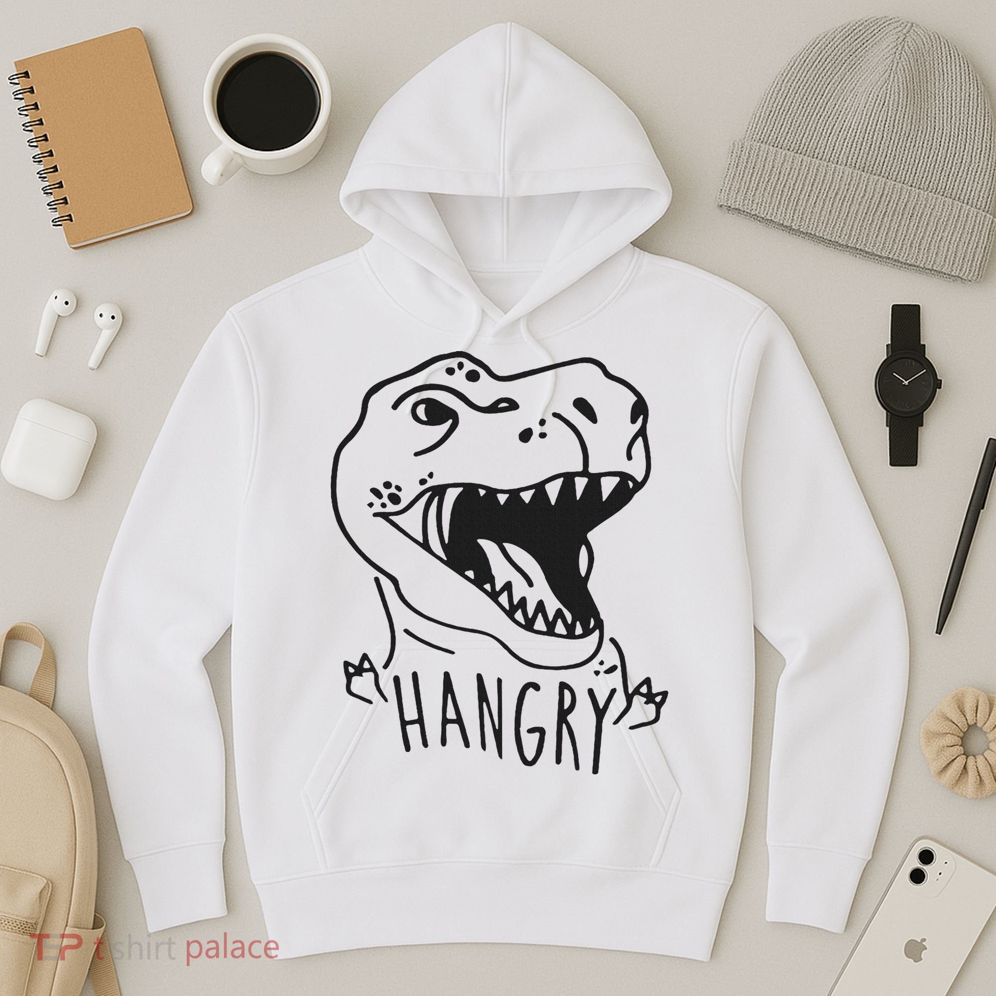 Funny Hangry T Rex Dinosaur Lover Gift Hoodie