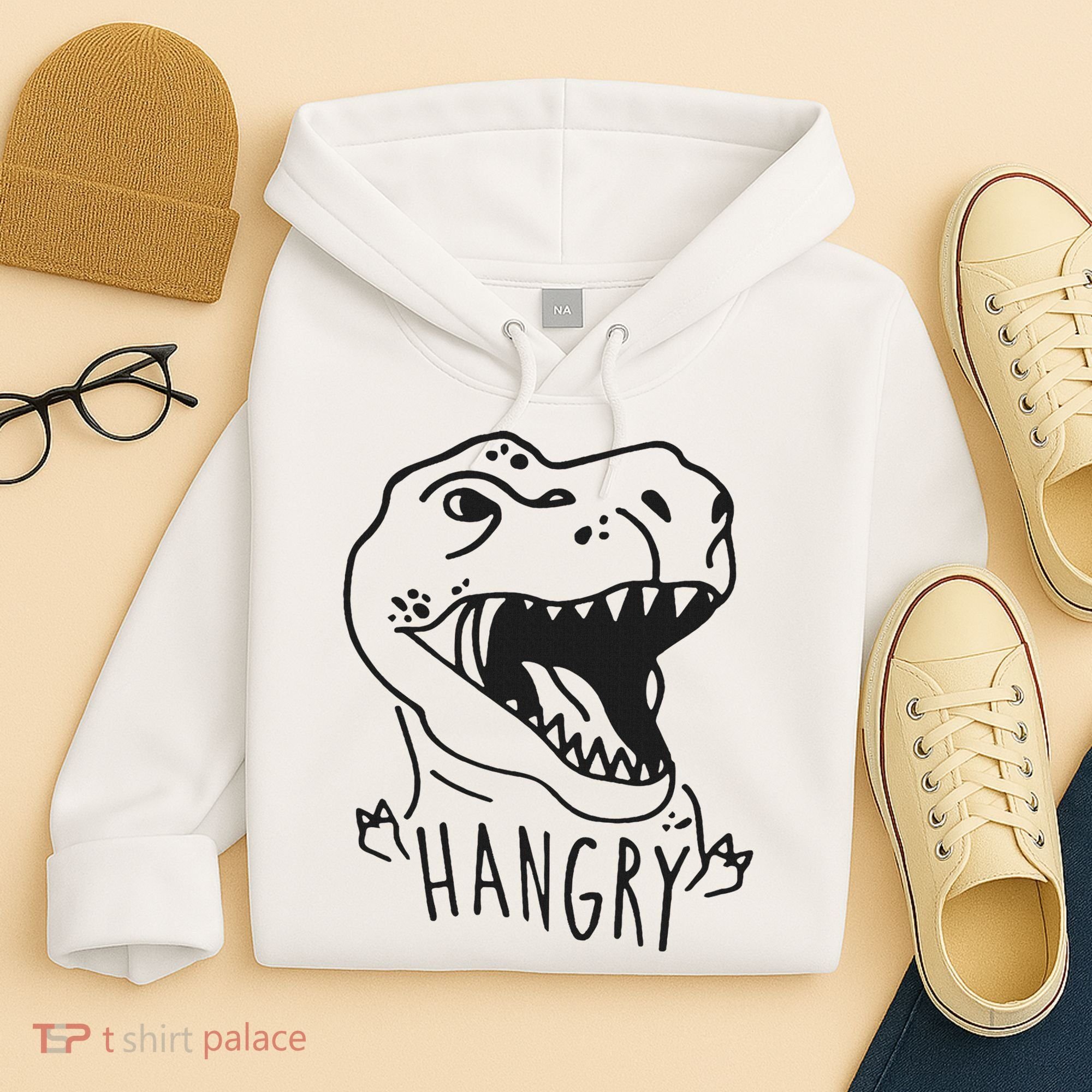 Funny Hangry T Rex Dinosaur Lover Gift Hoodie