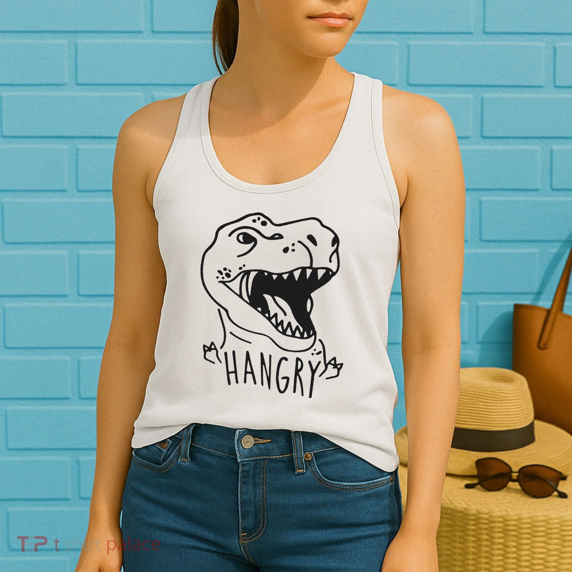 Funny Hangry T Rex Dinosaur Lover Gift Women's Tank Top