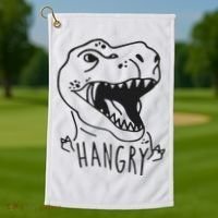 Funny Hangry T Rex Dinosaur Lover Gift Golf Towel thumb 1