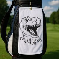 Funny Hangry T Rex Dinosaur Lover Gift Golf Towel thumb 2