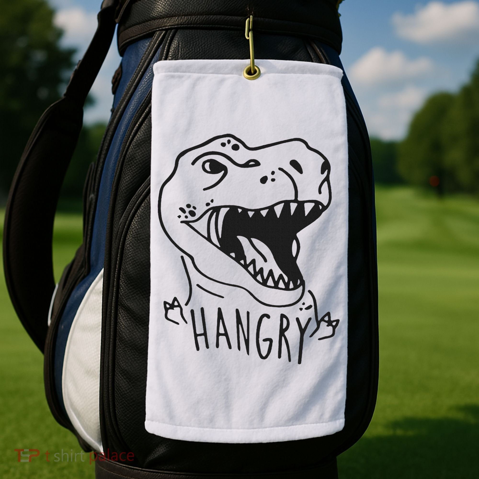 Funny Hangry T Rex Dinosaur Lover Gift Golf Towel