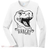 Funny Hangry T Rex Dinosaur Lover Gift Women's Long Sleeve Shirt thumb 0