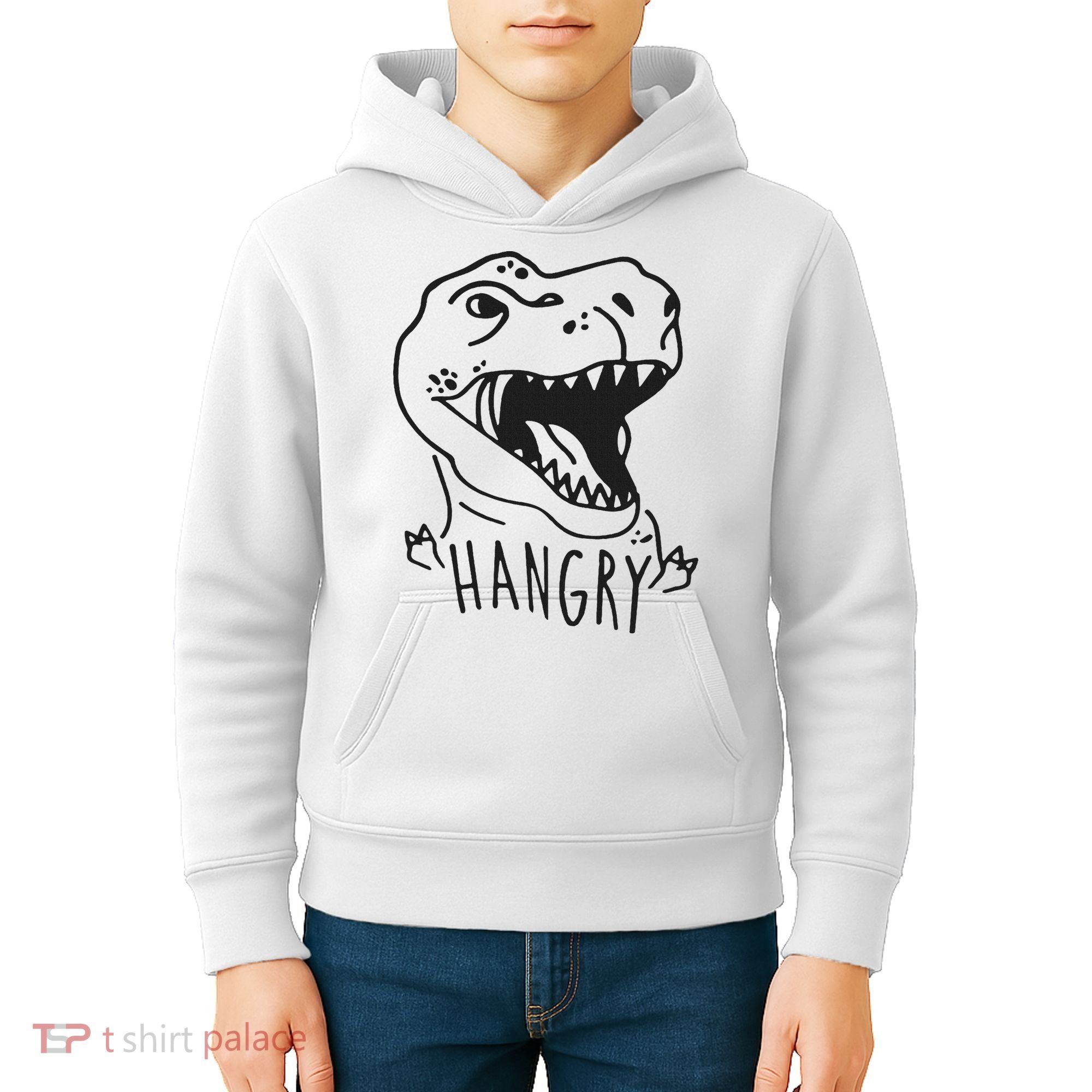Funny Hangry T Rex Dinosaur Lover Gift Kids Hoodie