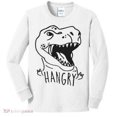 Funny Hangry T Rex Dinosaur Lover Gift Kids Long Sleeve Shirt