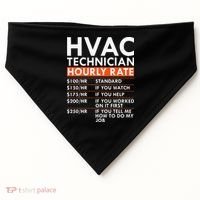 Funny Hvac Technician Hourly Rate Hvac Mechanic Labor Rates USA-Made Doggie Bandana thumb 0