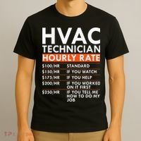 Funny Hvac Technician Hourly Rate Hvac Mechanic Labor Rates T-Shirt thumb 3