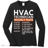 Funny Hvac Technician Hourly Rate Hvac Mechanic Labor Rates Women's Long Sleeve Shirt thumb 0