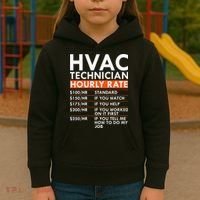 Funny Hvac Technician Hourly Rate Hvac Mechanic Labor Rates Kids Hoodie thumb 3