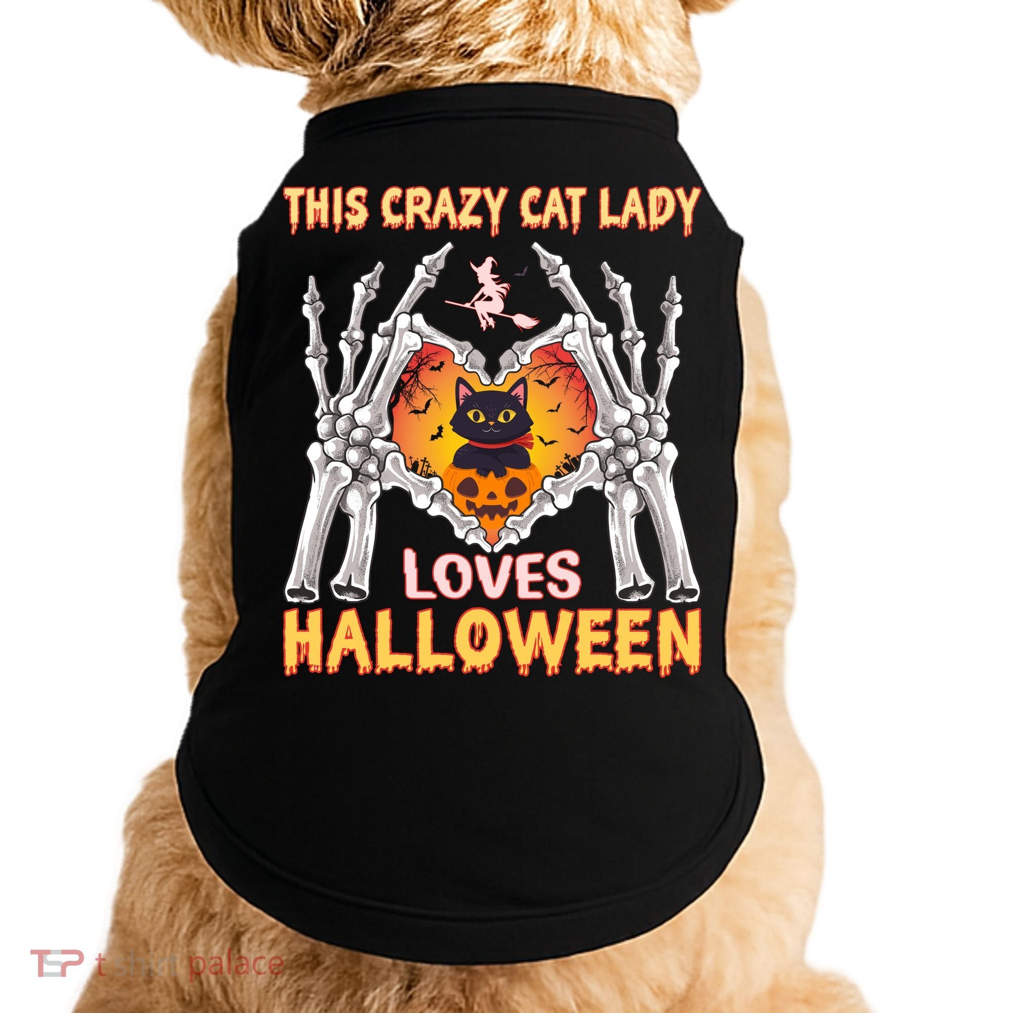 Funny Halloween This Crazy Cat Lady Loves Halloween Doggie Tank