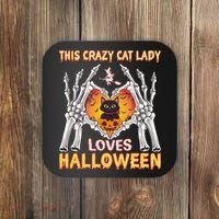 Funny Halloween This Crazy Cat Lady Loves Halloween Coaster thumb 0
