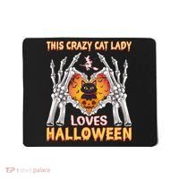 Funny Halloween This Crazy Cat Lady Loves Halloween Mousepad thumb 0